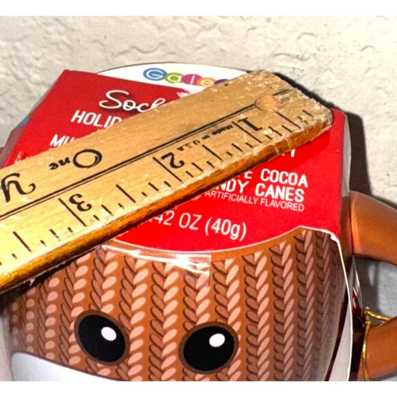 Sock Monkey Ceramic Mug With Handles 14oz Brown & Red By Galerie Candy - Picture 2 of 3